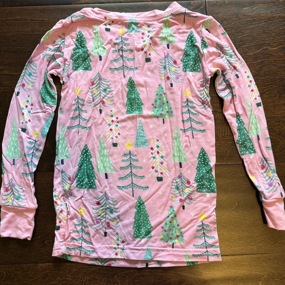 Little Sleepies Christmas/Holiday - Pink Twinkling Trees Two Piece Pajama Set - Picture 3 of 5